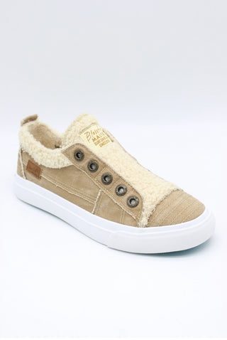 Cassie Canvas/Faux Sherpa Sneakers