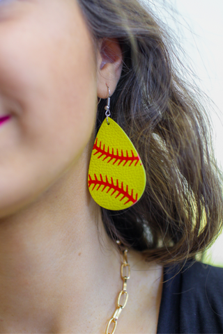 Softball Drop Earrings